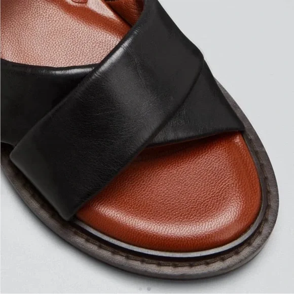 See by Chloe sandals LYNA flat black leather buckle 35.5 new - Picture 8 of 13